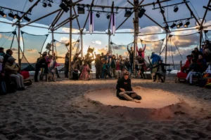 Mobile Bamboo Theatre at the Beach