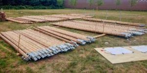 Prefabrication of the Mobile Bamboo Theatre in the Netherlands.
