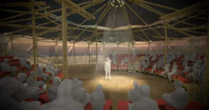 Studio Akkerhuis design for the Mobile Bamboo Theatre in the Netherlands.