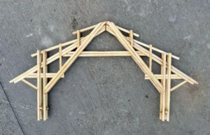 Scale model of bamboo truss for construction project