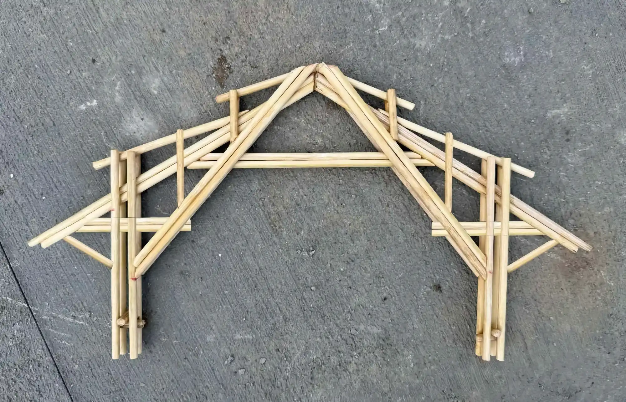 Scale model of bamboo truss for construction project