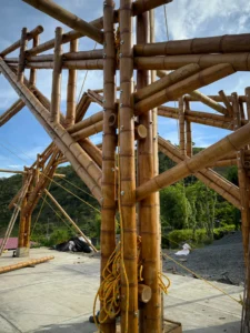 Technical details of joints and connections in bamboo trusses