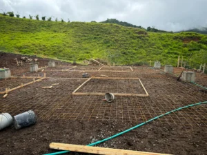 Installation of reinforced concrete slab for industrial floor