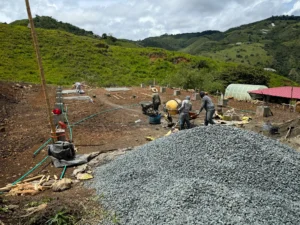 Installation of reinforced concrete slab for industrial floor