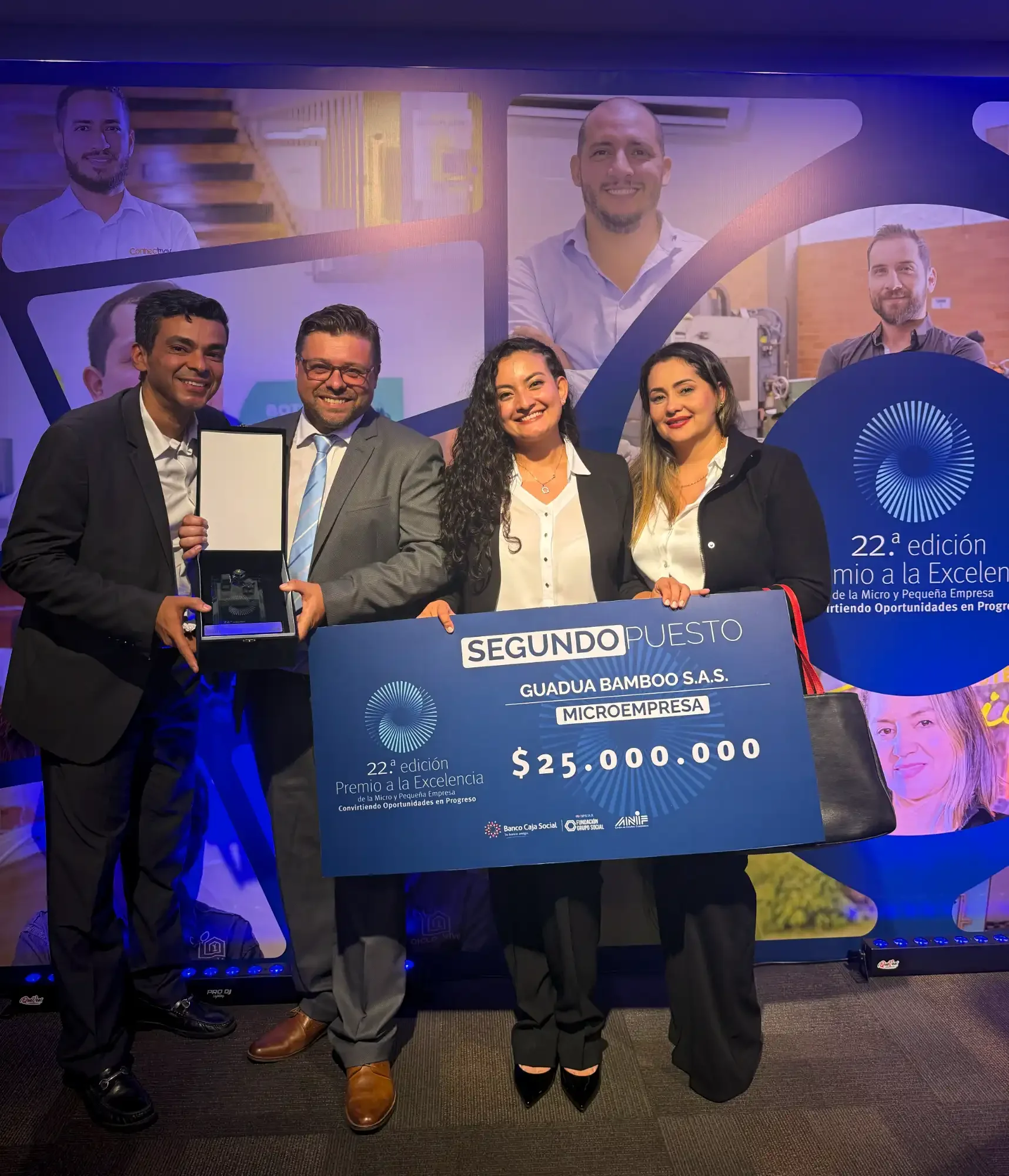 National Excellence Award presented by Banco Caja Social to Guadua Bamboo SAS.