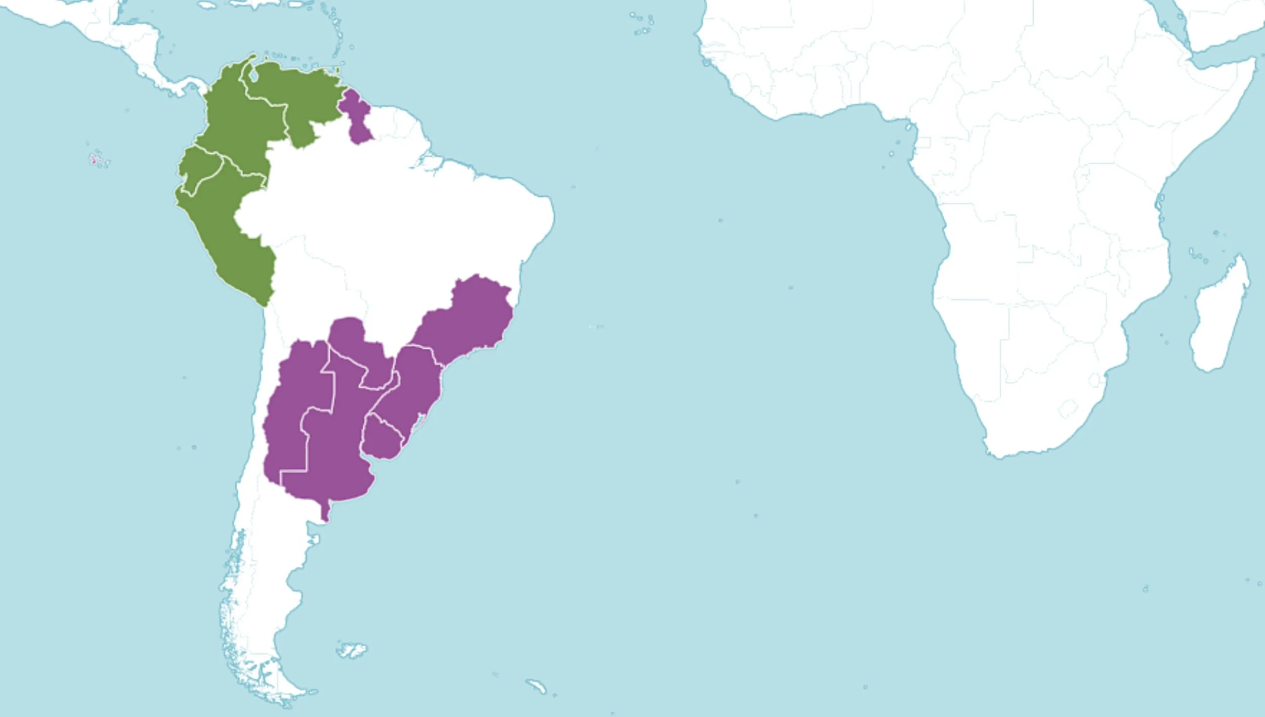 Guadua angustifolia distribution map - Source: Kew Science