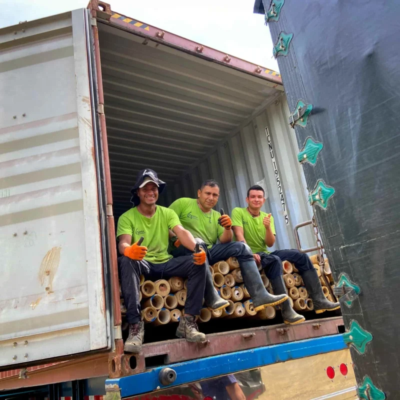 Bamboo Export: Loading Containers for International Shipping