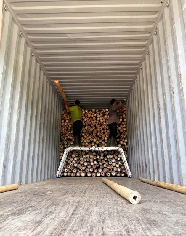 Bamboo Export: Loading Containers for International Shipping