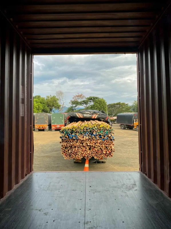 Bamboo Export: Loading Containers for International Shipping
