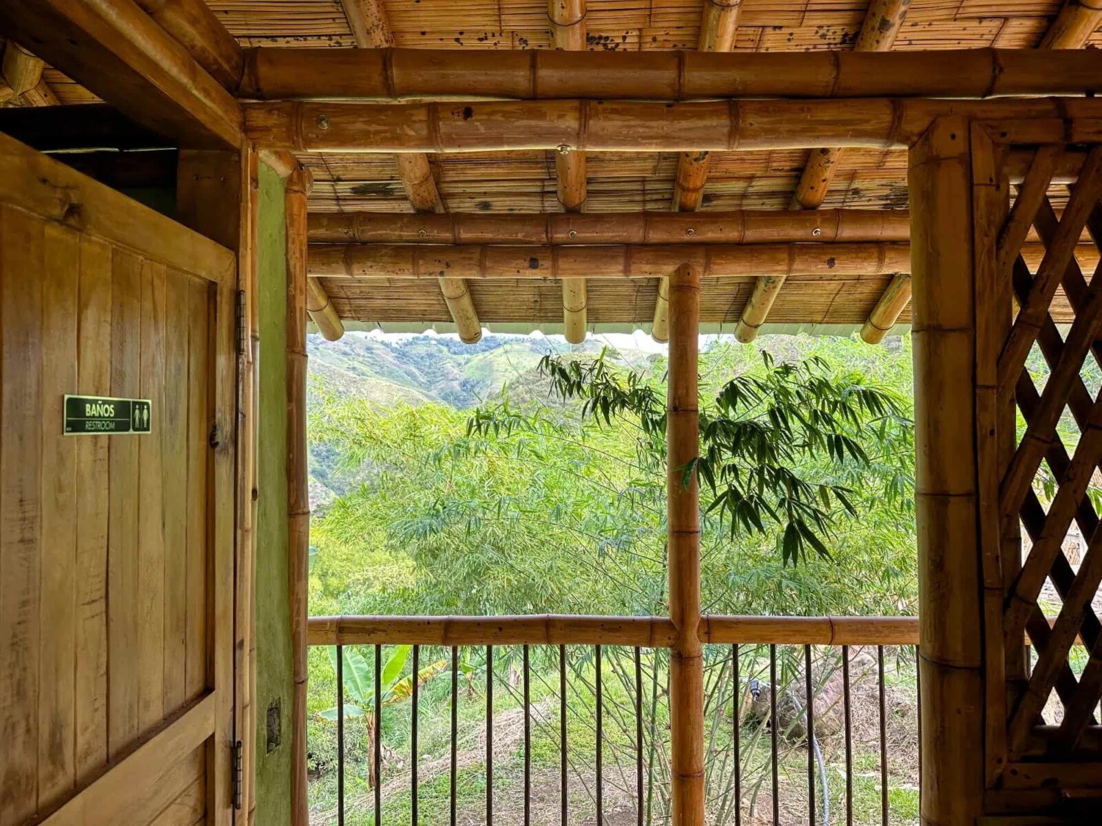 Bamboo Cabin with Composting Toilet Outdoor Bamboo Bathroom Cabin Photo by: Stéphane Schröder © www.guaduabamboo.com