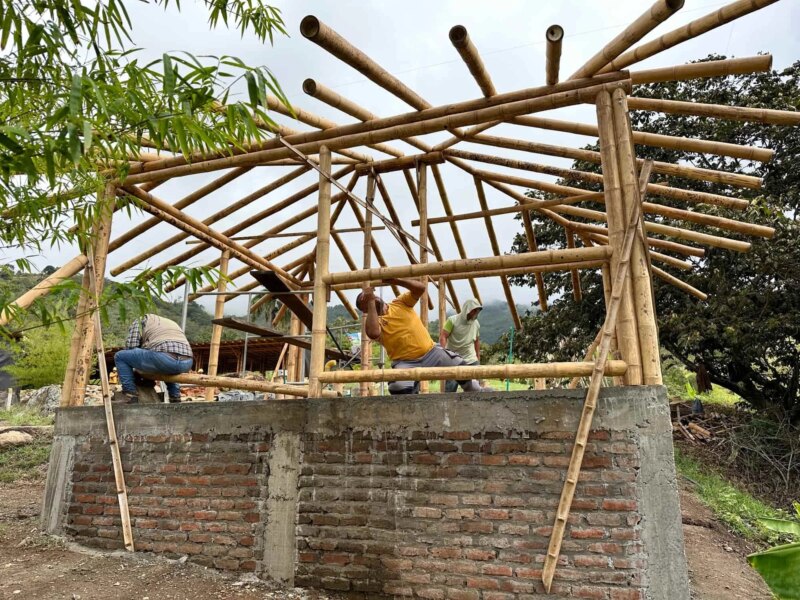 Construction of Bamboo Cabin with Composting Toilet