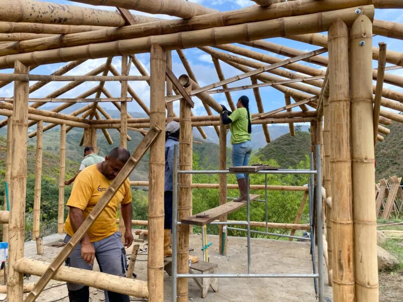 Construction of Bamboo Cabin with Composting Toilet