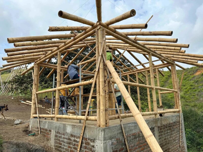 Construction of Bamboo Cabin with Composting Toilet