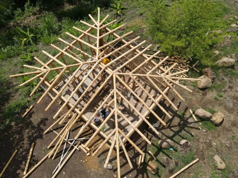 Construction of Bamboo Cabin with Composting Toilet
