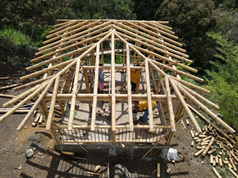 Construction of Bamboo Cabin with Composting Toilet