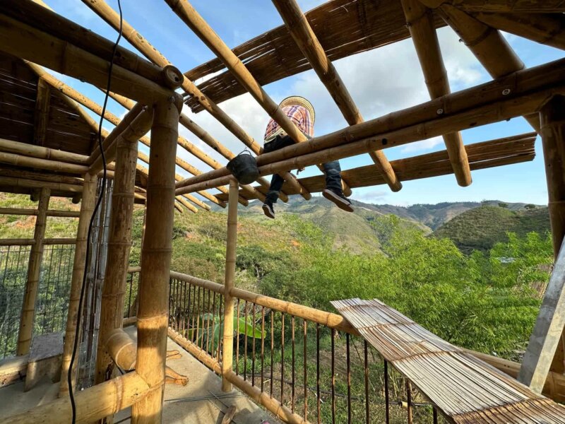 Construction of Bamboo Cabin with Composting Toilet