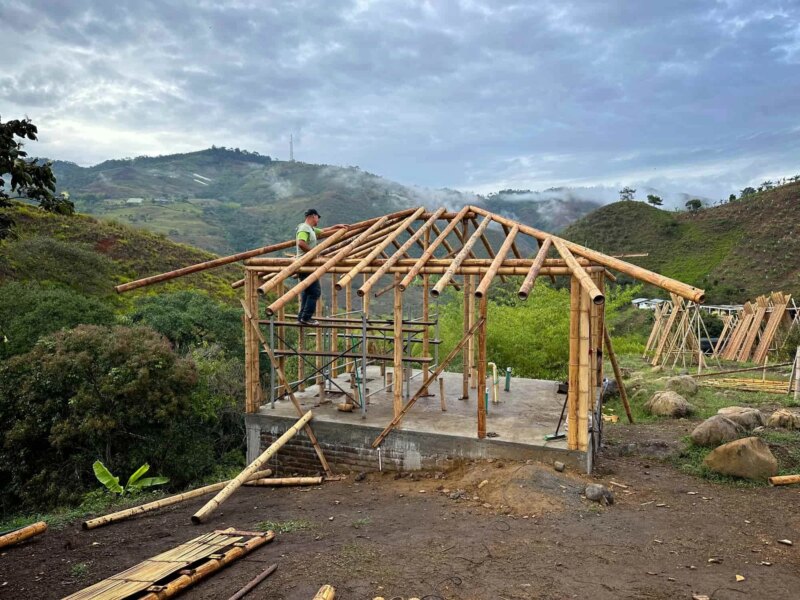 Construction of Bamboo Cabin with Composting Toilet