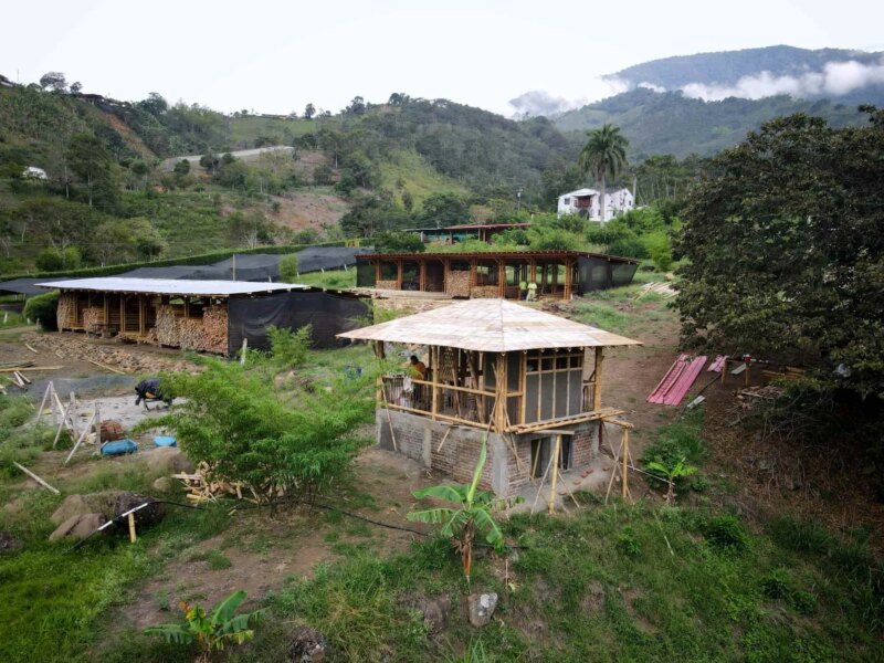 Finishes for Bamboo Cabin with Composting Toilet