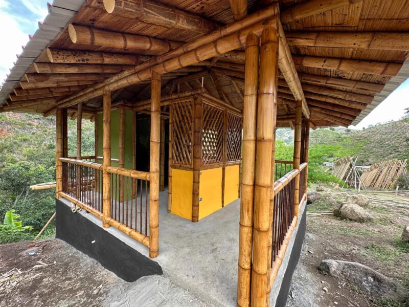 Finishes for Bamboo Cabin with Composting Toilet