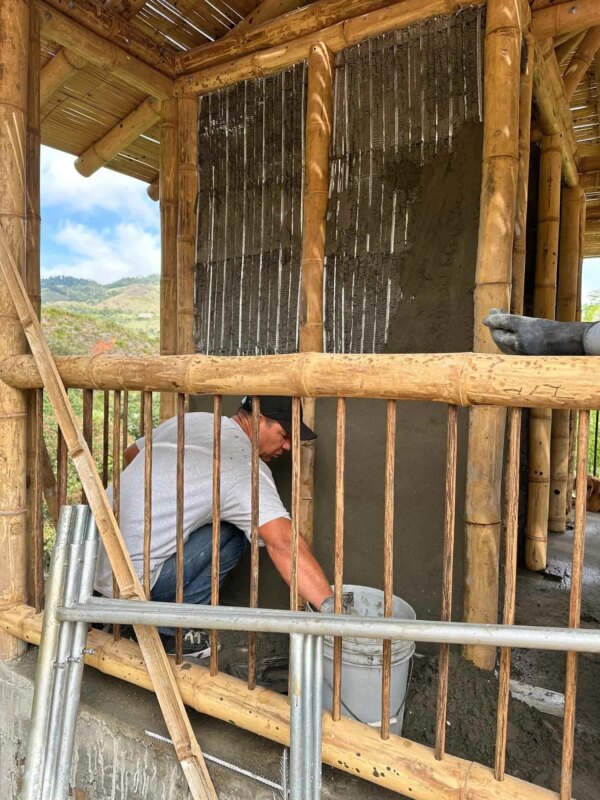 Finishes for Bamboo Cabin with Composting Toilet