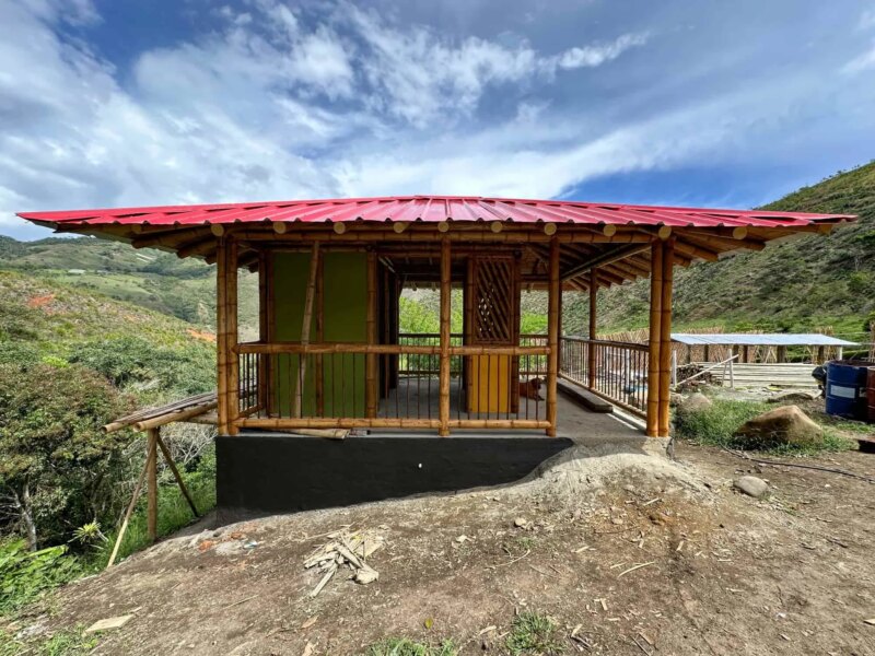 Finishes for Bamboo Cabin with Composting Toilet