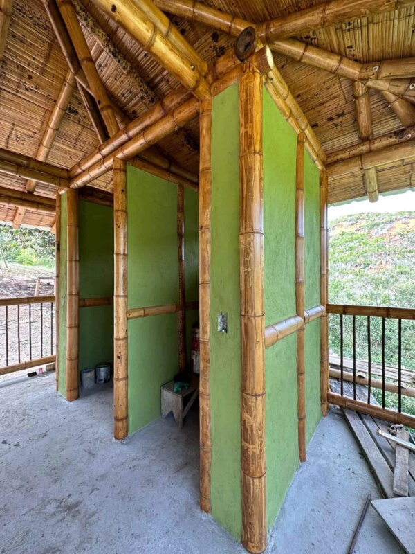 Finishes for Bamboo Cabin with Composting Toilet