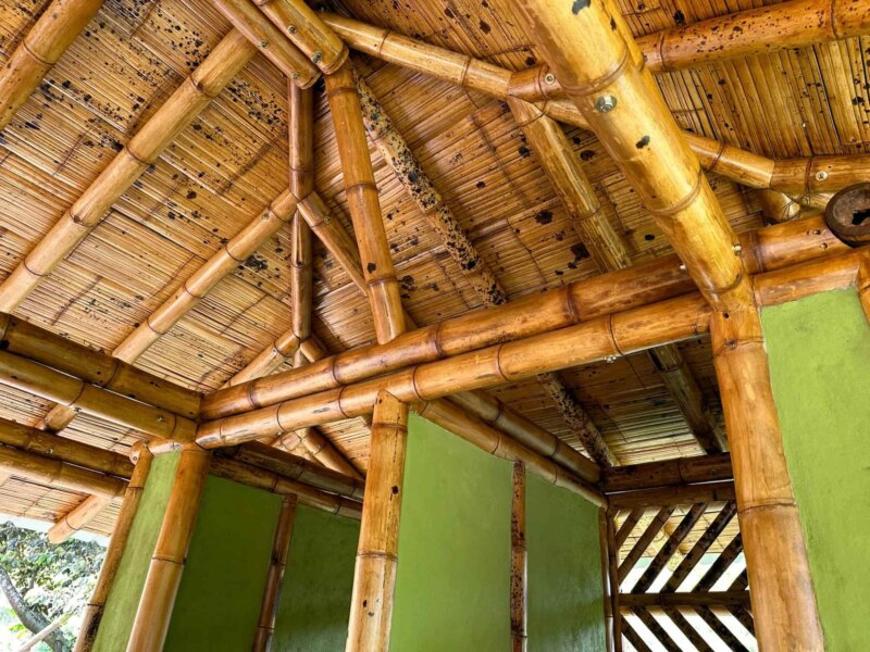 Finishes for Bamboo Cabin with Composting Toilet