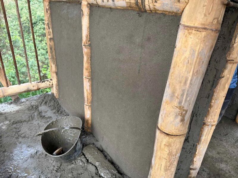 Finishes for Bamboo Cabin with Composting Toilet