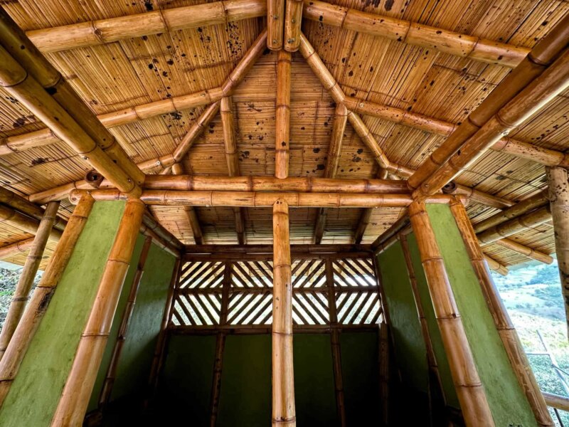 Finishes for Bamboo Cabin with Composting Toilet