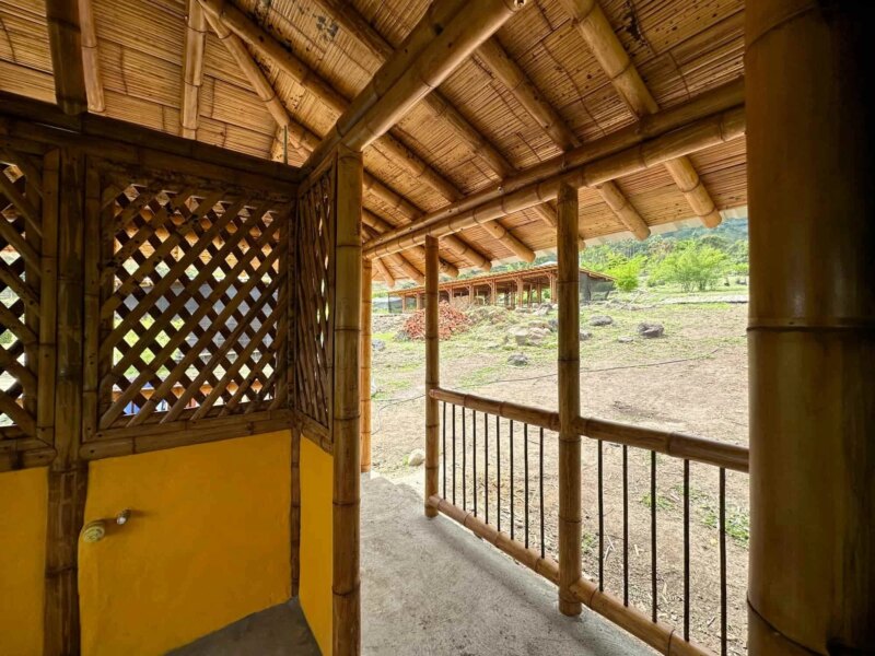 Finishes for Bamboo Cabin with Composting Toilet