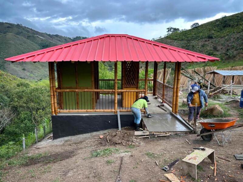 Finishes for Bamboo Cabin with Composting Toilet