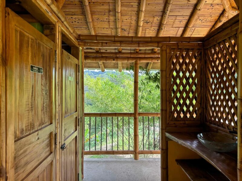 Finishes for Bamboo Cabin with Composting Toilet