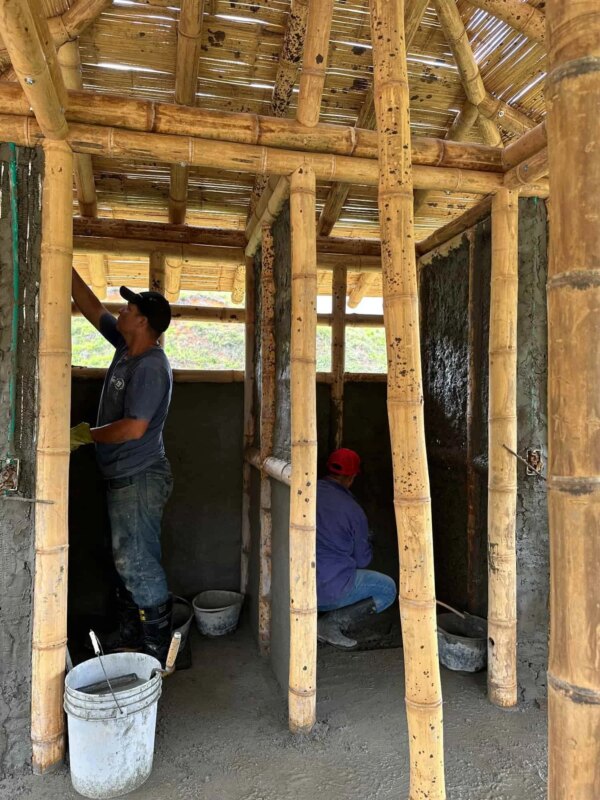 Finishes for Bamboo Cabin with Composting Toilet