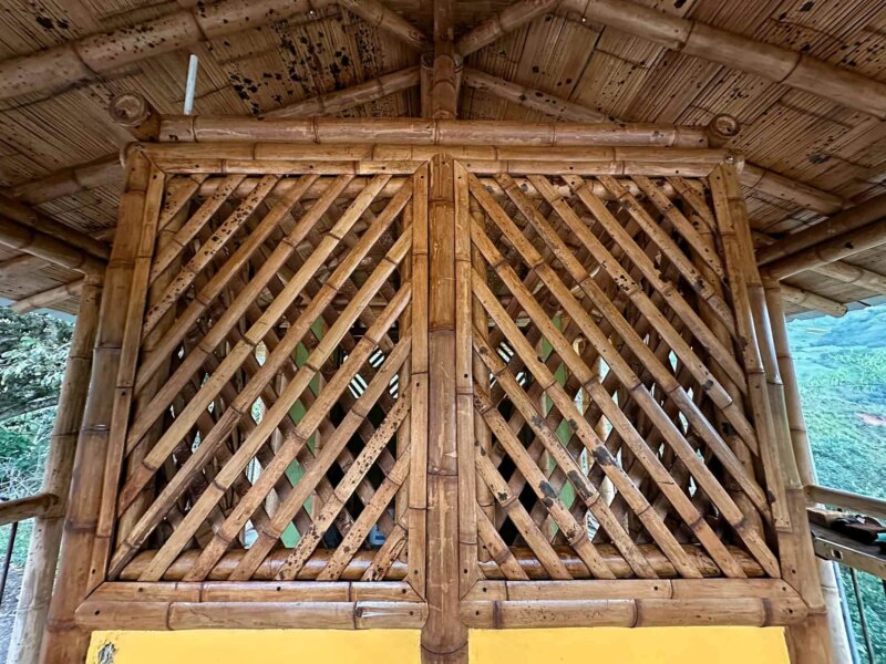Finishes for Bamboo Cabin with Composting Toilet