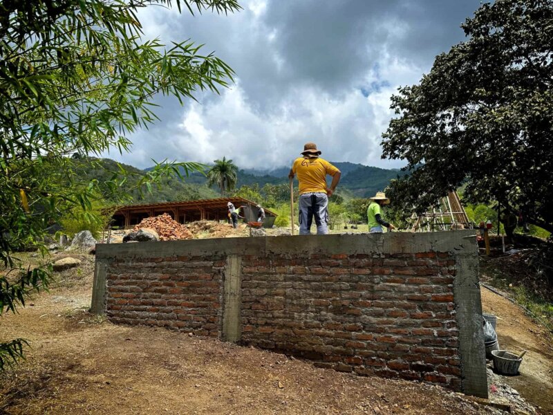 Groundwork for Bamboo Cabin with Composting Toilet