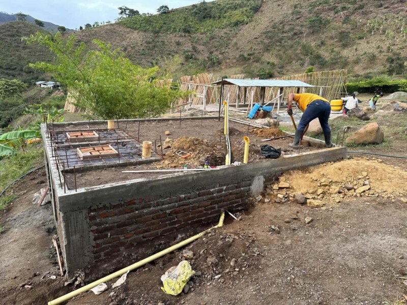 Groundwork for Bamboo Cabin with Composting Toilet