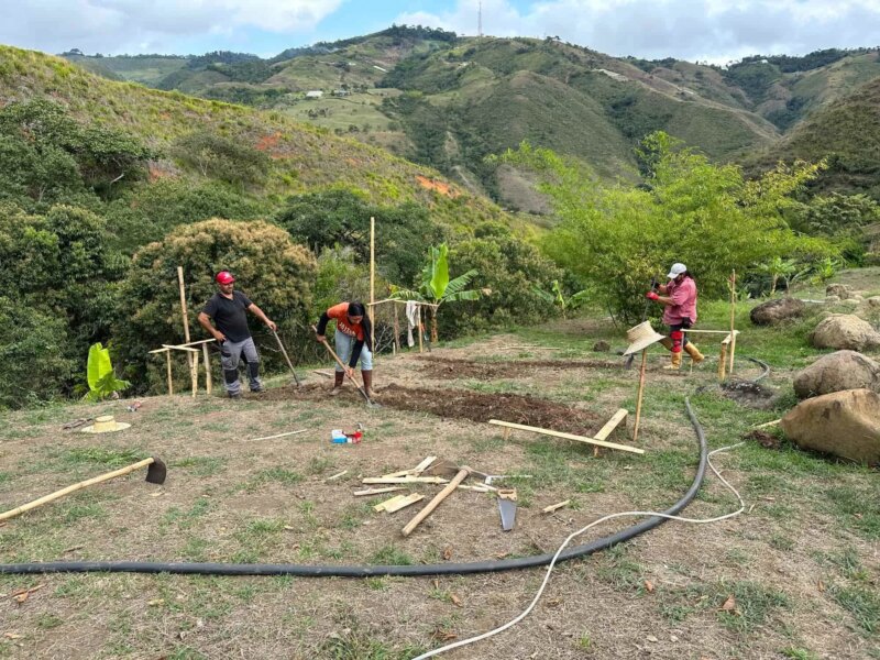 Groundwork for Bamboo Cabin with Composting Toilet