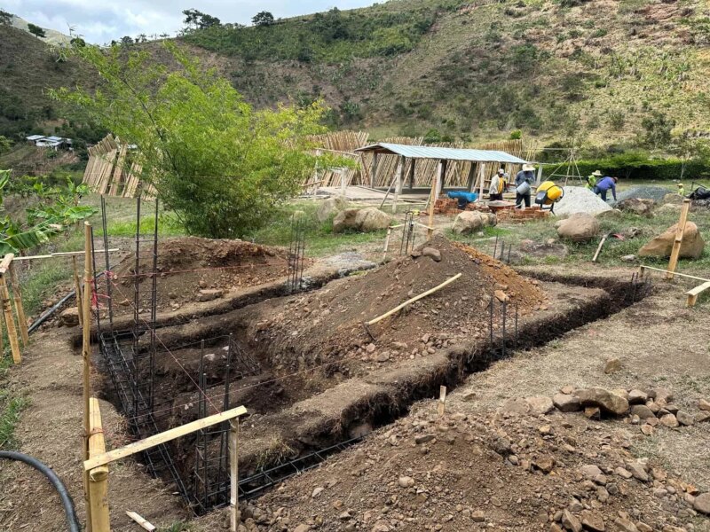 Groundwork for Bamboo Cabin with Composting Toilet