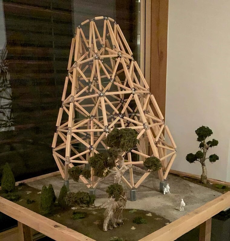 3D Scale Model of Guadua Bamboo Tower for Zoo in Belgium
