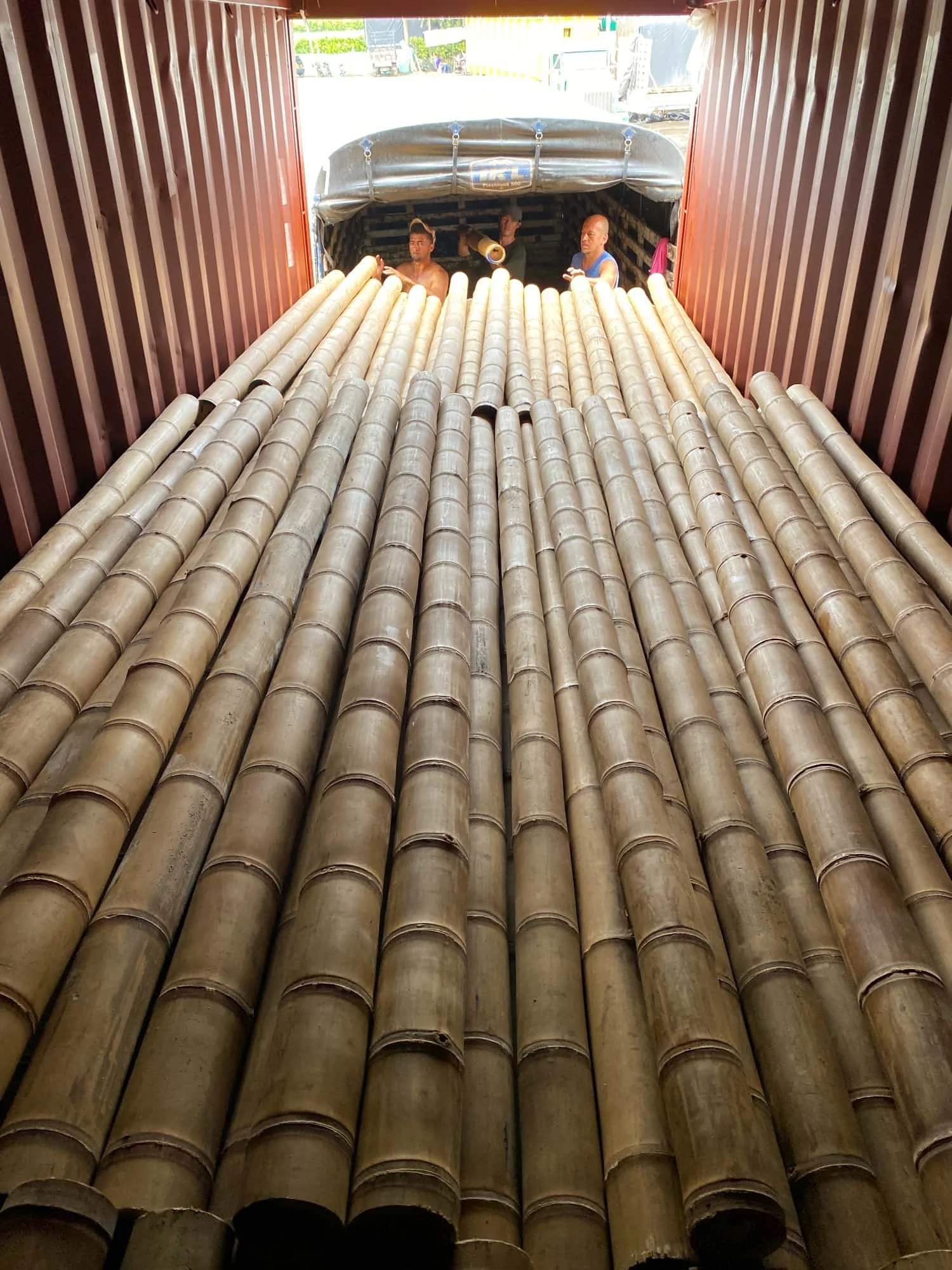 Bamboo Poles Container Loading