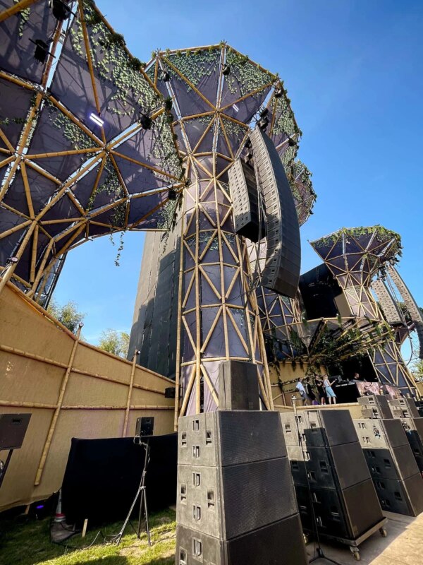Guadua Bamboo Towers at Mysteryland Festival Pyramid Stage