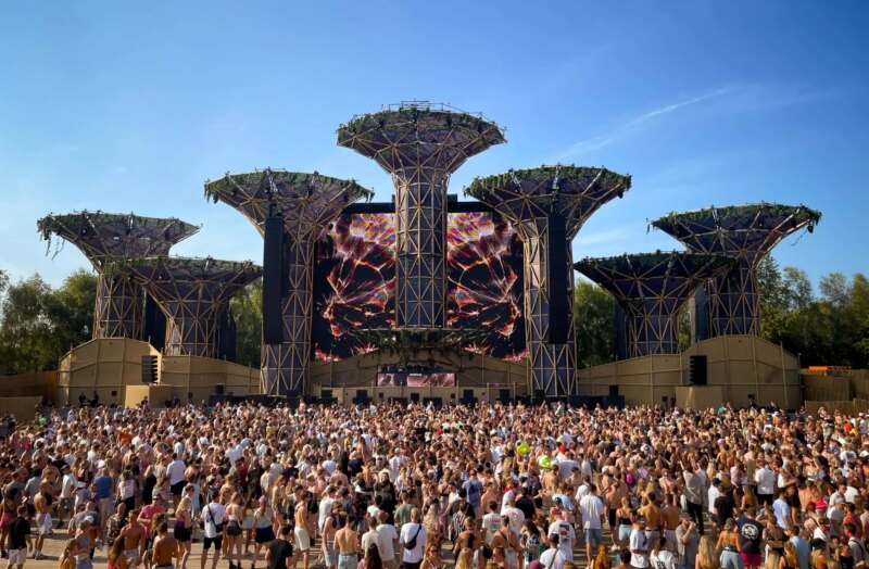 Guadua Bamboo Towers at Mysteryland Festival Pyramid Stage