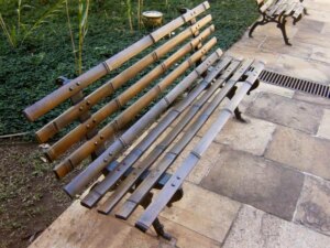 Bamboo Slat Park Bench