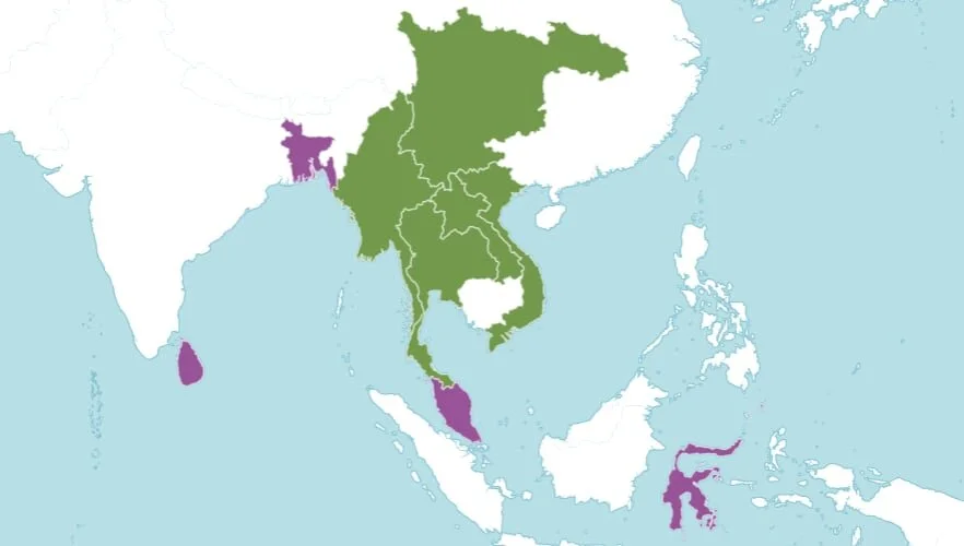 Thyrsostachys siamensis distribution map - Source: Kew Science