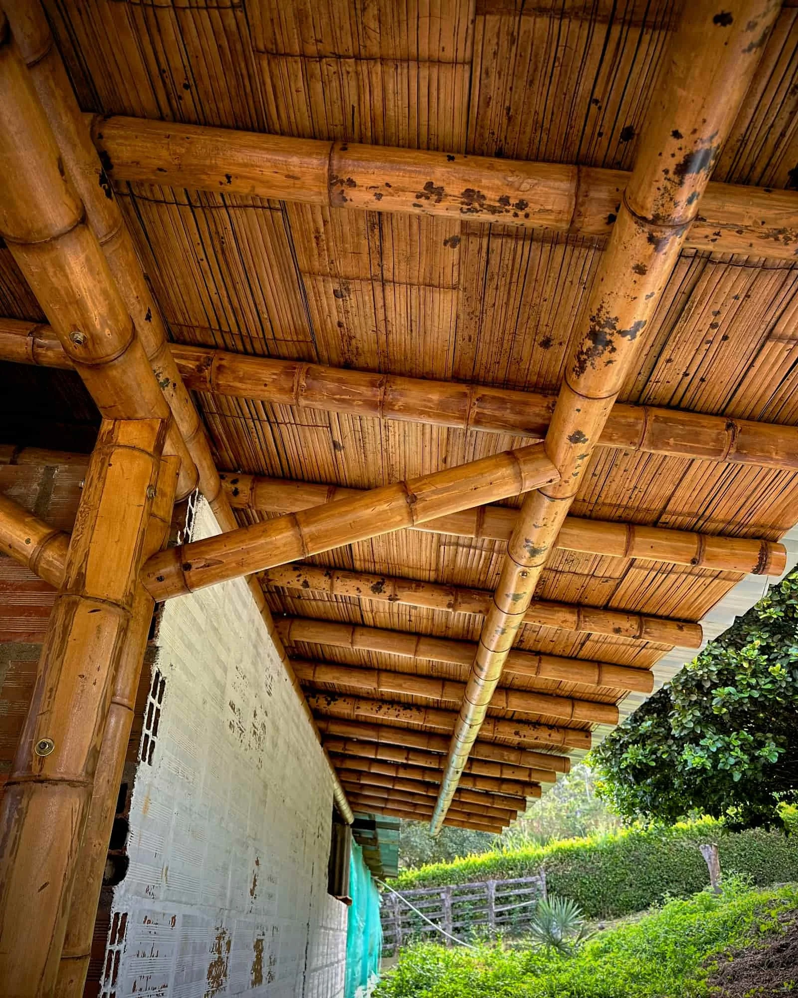 Beautiful Guadua Bamboo Roof Structure at our Farm Photo by: Stéphane Schröder © www.guaduabamboo.com