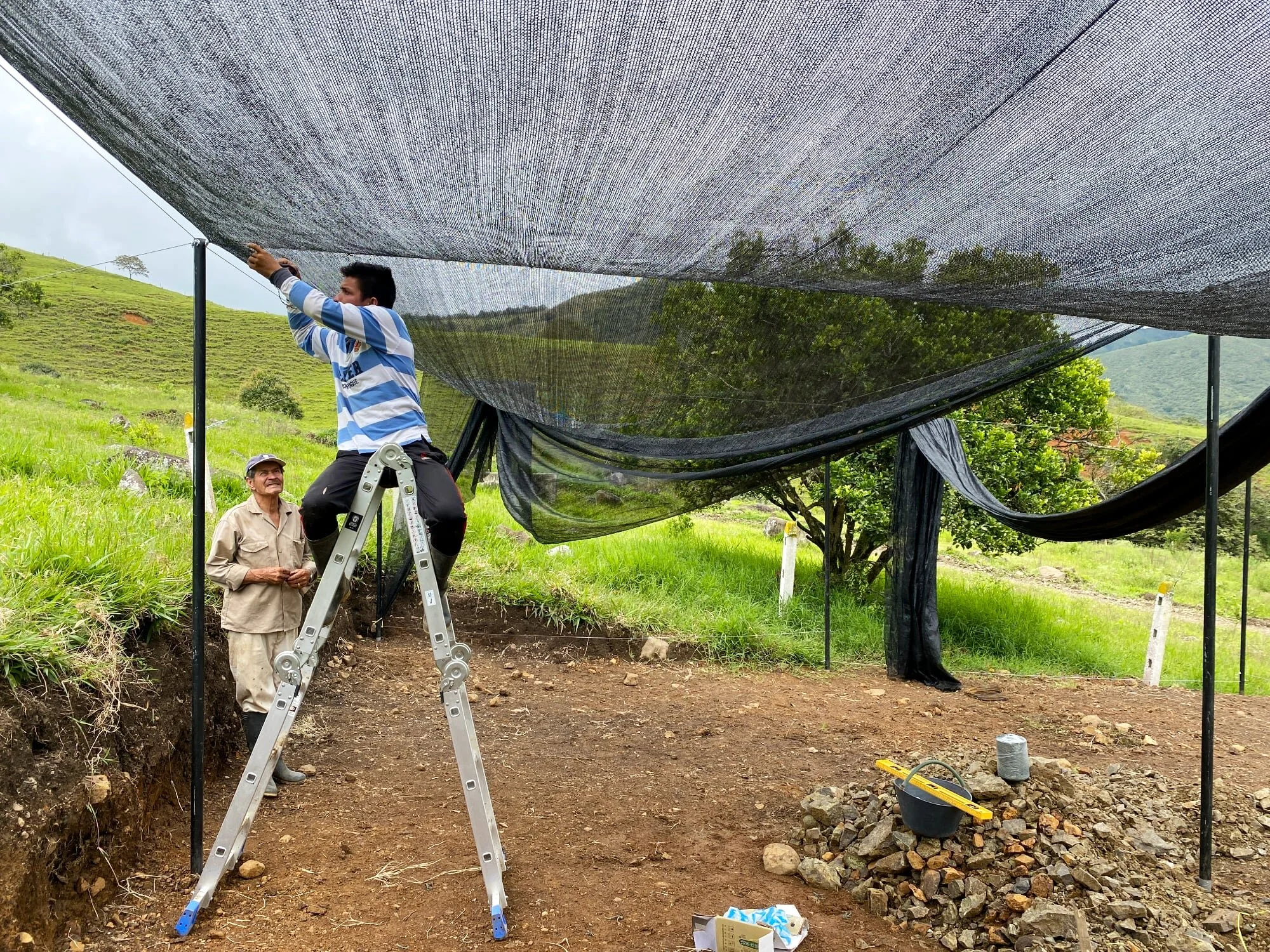 Installing shade netting