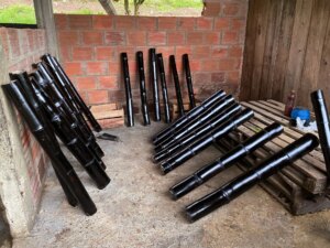 Painted bamboo poles