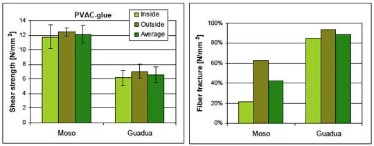 PVAC glue, tensile shear strength and fiber fracture PVAC glue, tensile shear strength and fiber fracture