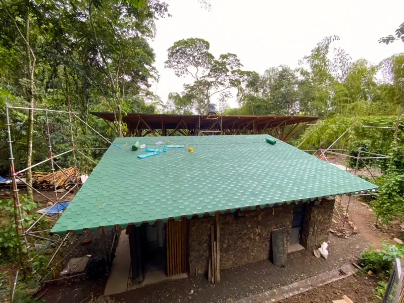 Guadua Bamboo structures at the Cerro Tusa park in Colombia