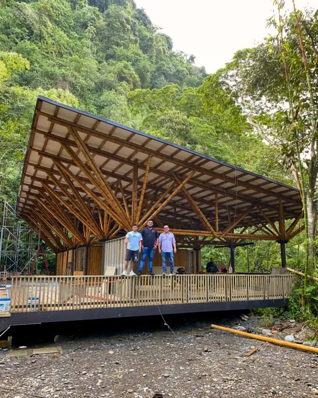 Guadua Bamboo structures at the Cerro Tusa park in Colombia